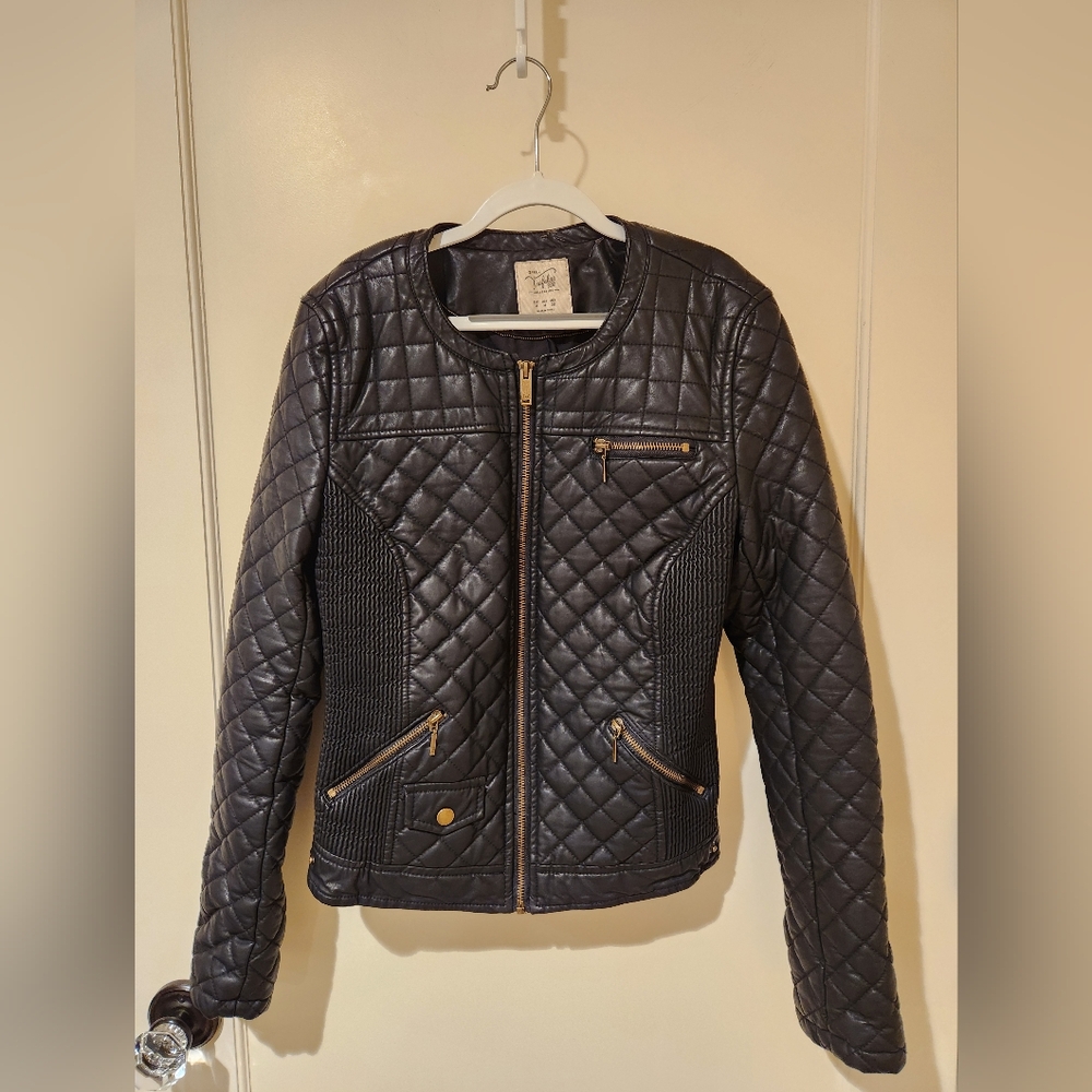 Zara Trafaluc Size M. Black Leather Jacket